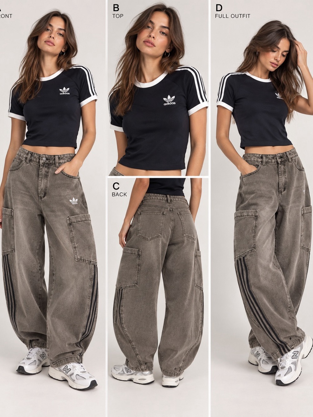 Addidas barrel jeans w matching shirt NWT